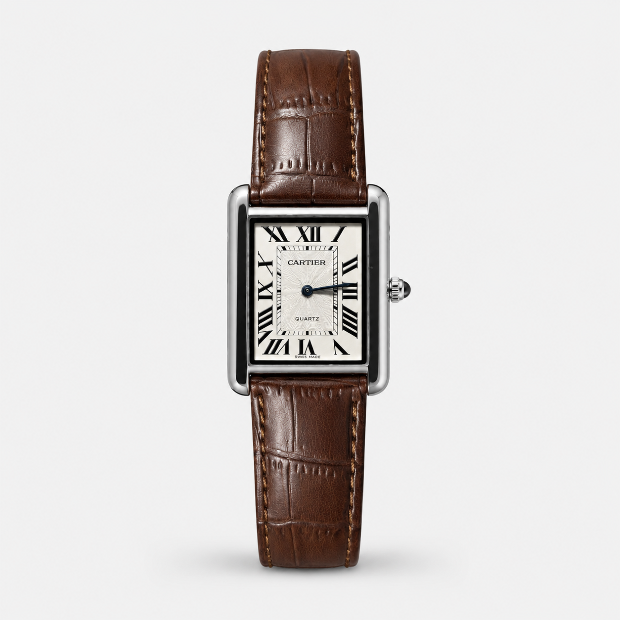 Crist Classic Leather Watch with brown leather strap on a light gray background