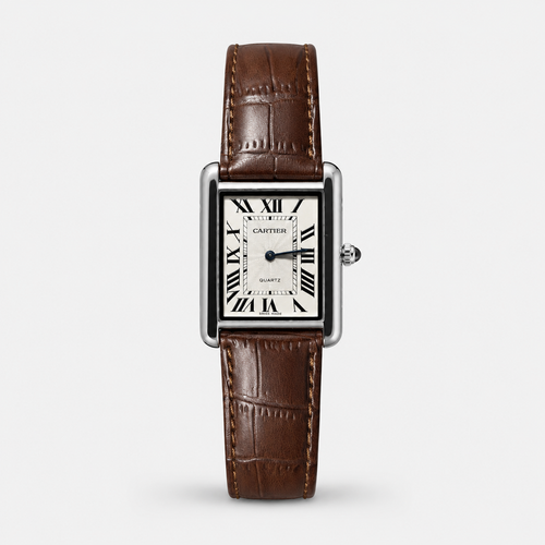 Crist Classic Leather Watch with brown leather strap on a light gray background