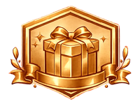Gold gift box with bow on a white background